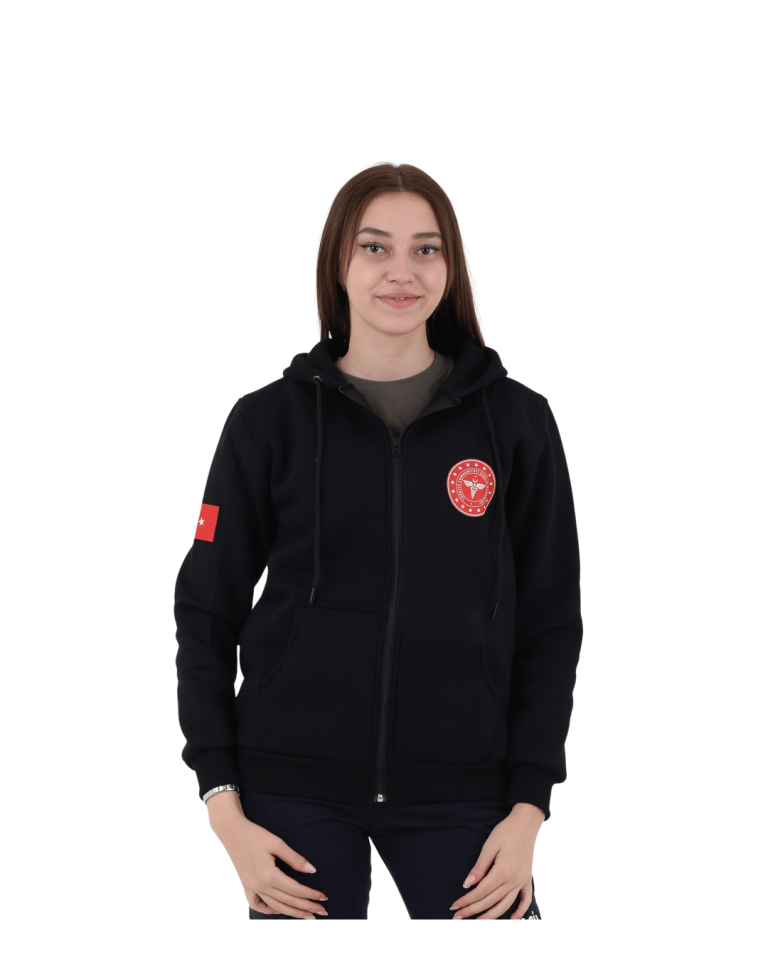 Fermuarlı Kapüşonlu 112 Sweat